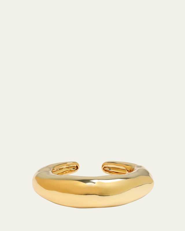 Large Molten Gold Hinged Cuff Bracelet